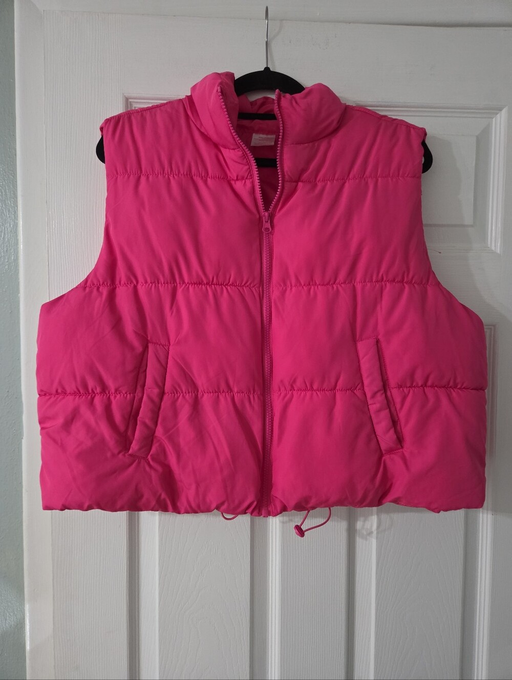 No Boundries Girls' Hot Pink Puffer Vest - Lightweight Sleeveless Jacket. XXL